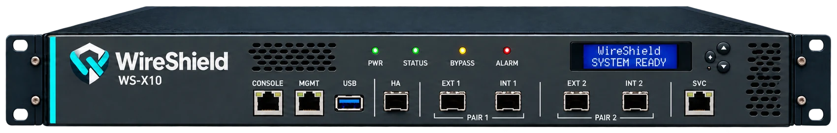 WireShield WS-X10 ön panel görünümü